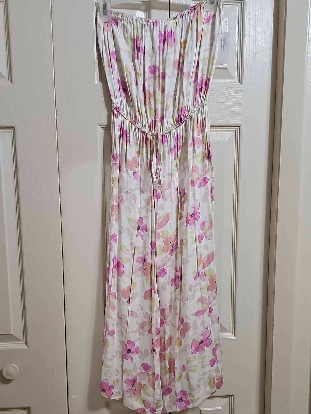Strapless Wide-Leg Jumpsuit in Purple